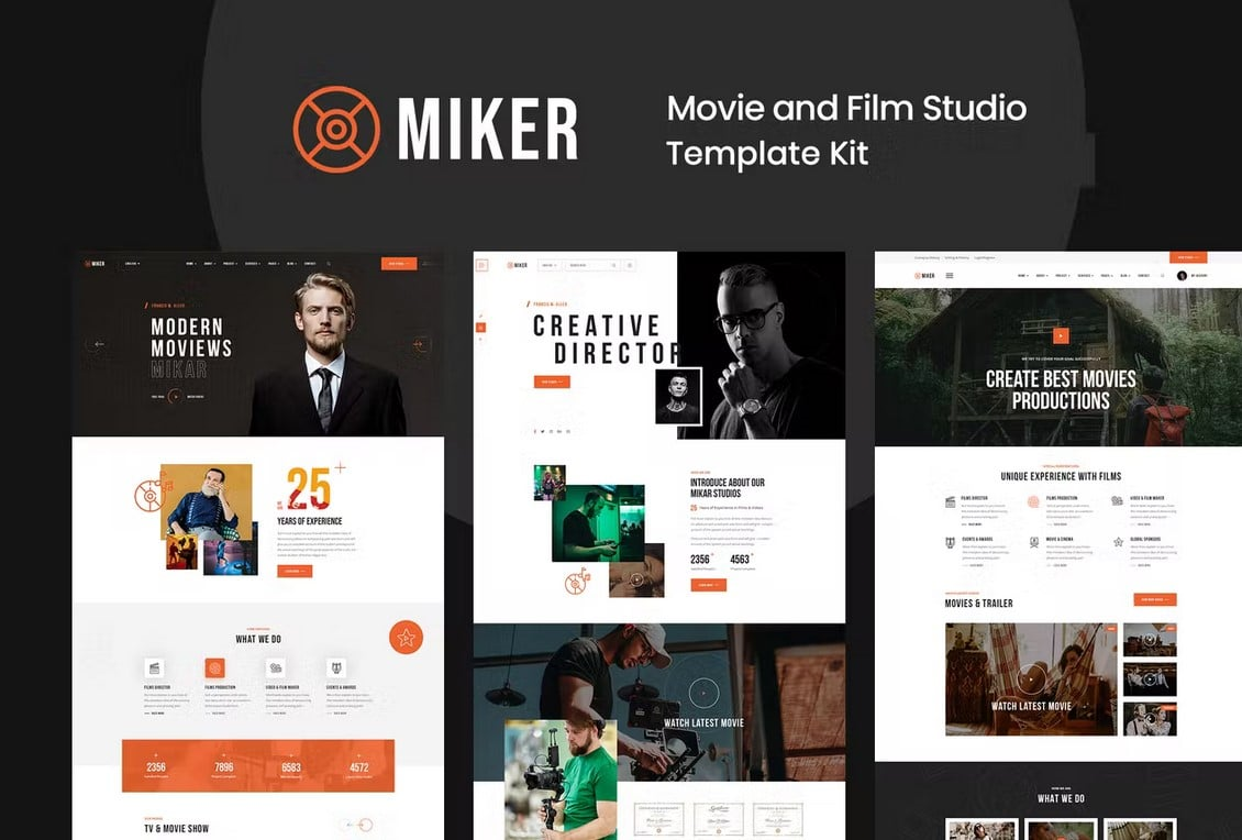 MIKER – MOVIE & FILM STUDIO ELEMENTOR TEMPLATE KIT